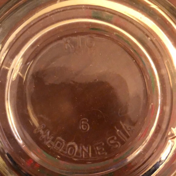 VINTAGE SET OF 2 KIG GLASS MUGS- CHRISTMAS HOLIDAY EGG NOG 8 OZ INDONESIA - #315 - Picture 3 of 9